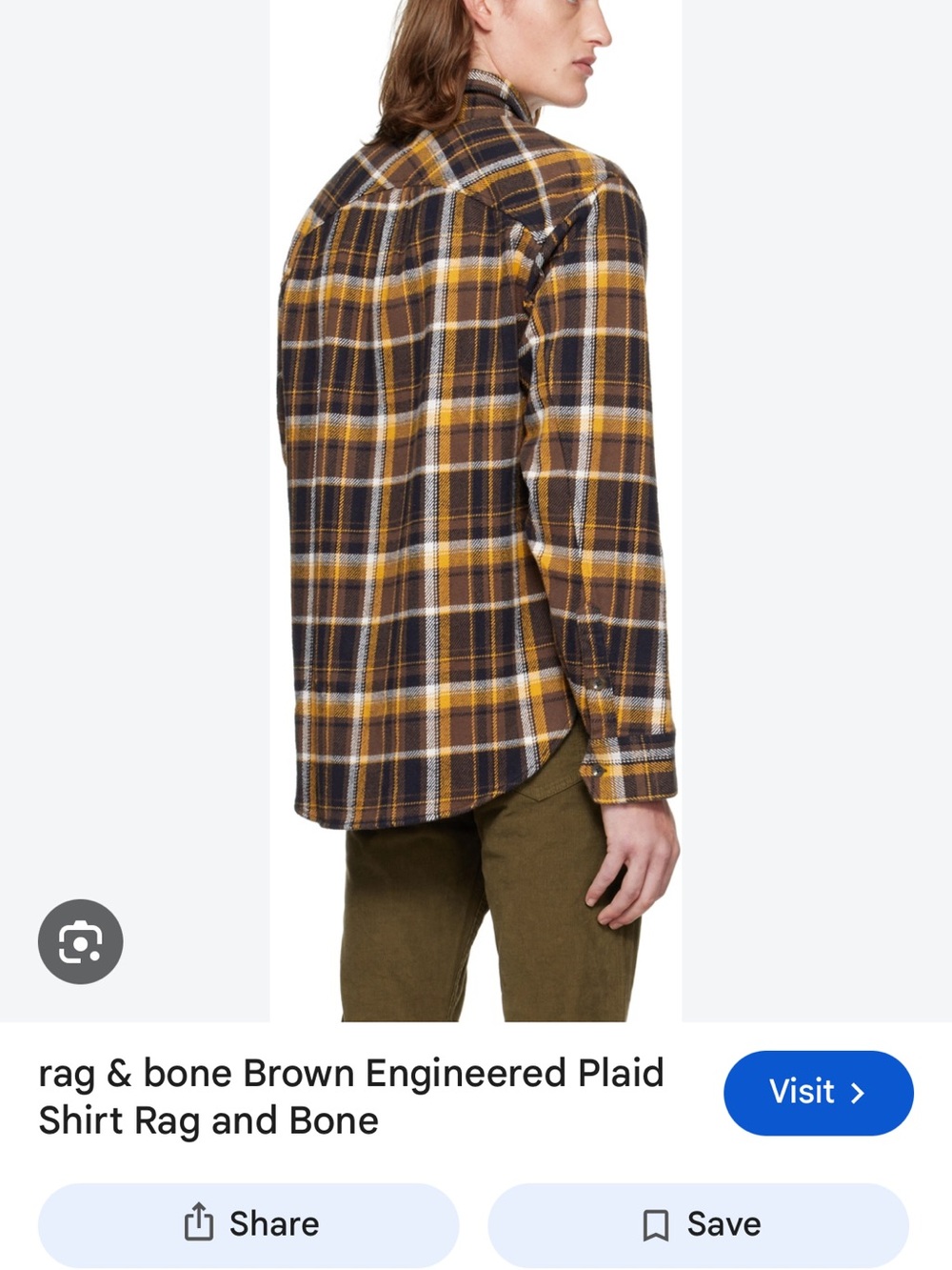 rag & bone Yellow and Brown Plaid Button-Down Shirt